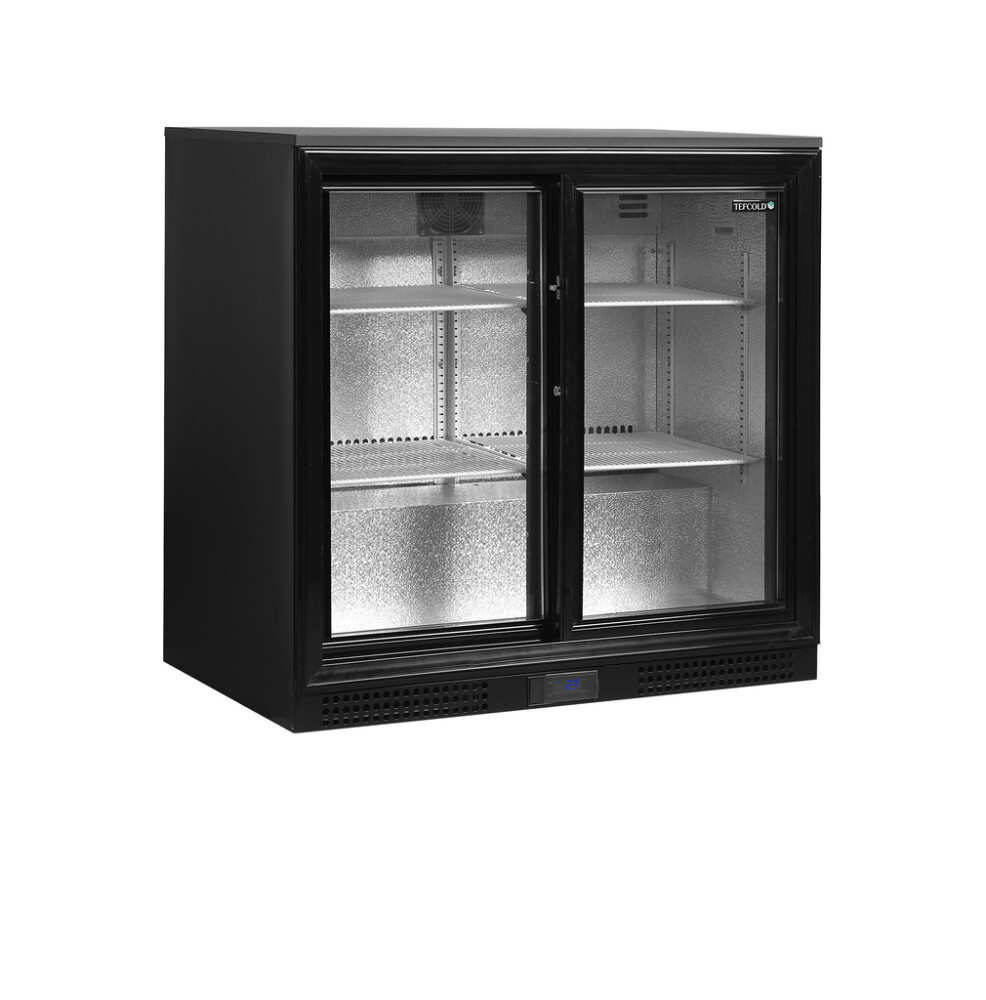 Minibar prosklené posuvné dveře, černá